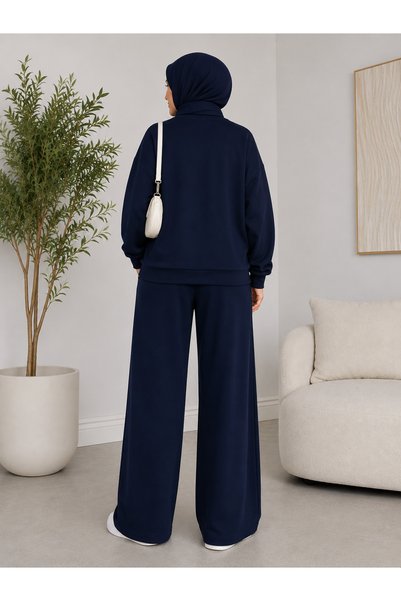 modlux 3 (Pieces) Women's Black Gray Navy Blue Wide Leg Sweatpants