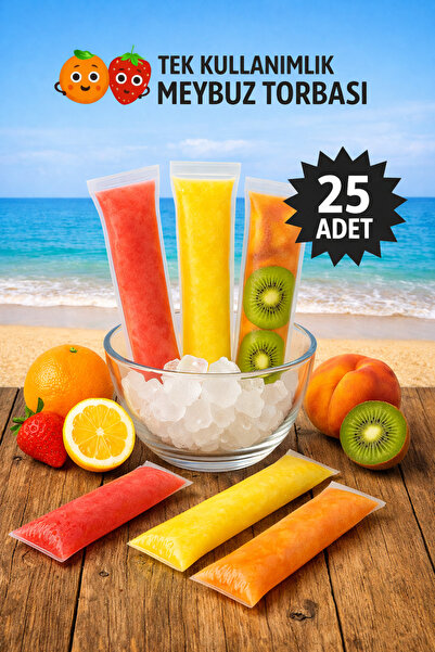 COLORPAK أكياس ميبيز قابلة للإغلاق 25 قطعة 5.5×22 سم أكياس آيس كريم وعصير منز...