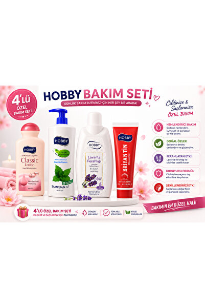 Hobby Bakım Seti Şampuan+Losyon+Sıvı Sabun+Briyantin