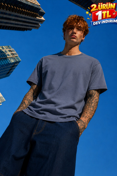 DAMGA JEANS Ανδρικό καλοκαιρινό μπλουζάκι με κανονική εφαρμογή, 100% βαμβακερ...