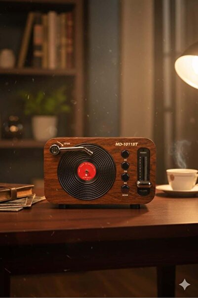 YMS ELEKTRONİK M-1011 NOSTALJİK RADYO GÖRÜNÜMLÜ BLUETOOTH,HAFIZA KARTI,USB BE...