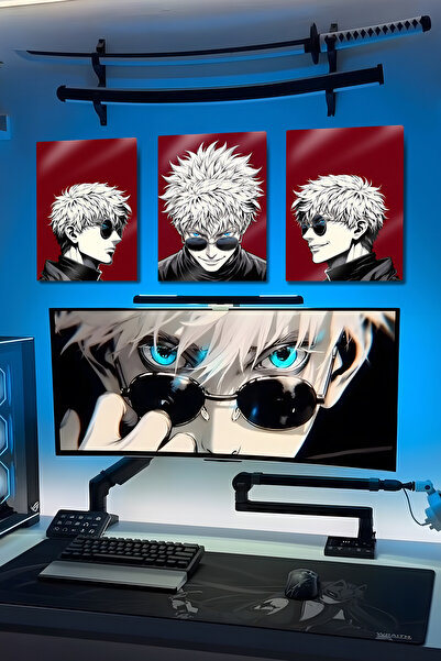 DekorHane Metal Print - Satoru Gojo 3-Piece Painting Set Jujutsu Kaisen Anime...