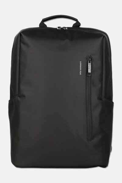 London Fog Men Brand Logo Backpack, Black