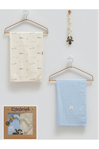 Caramell İncibaby 100% Cotton 1 Piece Muslin Blanket & 1 Piece Cotton Blanket...
