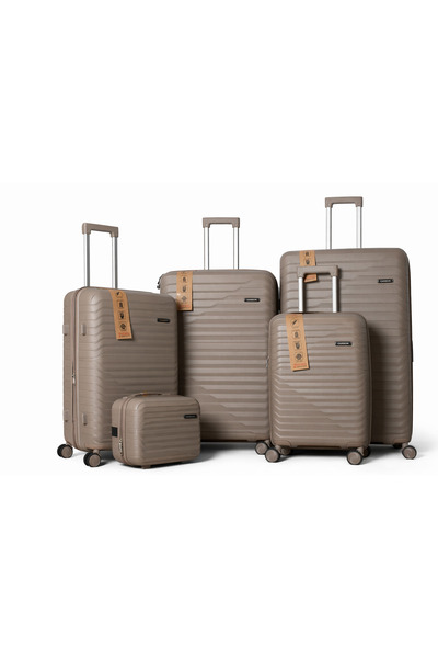 carbon Pp Material Anti-Breakage Travel Luggage Suitcase Set of 5 Pieces