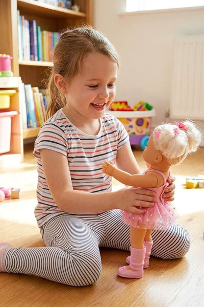 Sunman Tina Ballerina Bebek 45 cm Koyu Pembe | 3 Yaş | 1 Adet | Yaratıcı Rol Yapma ve Empati
