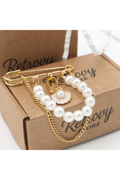 Retrovy Store Çengel İğne Deniz Serisi Tasarım Broş