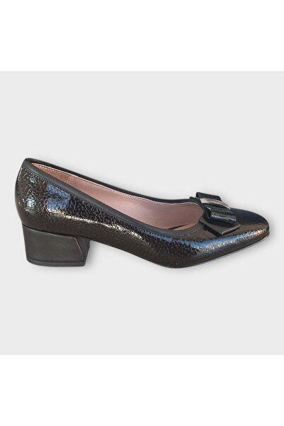 Hayati Arman Women's Genuine Leather Crocodile Patterned Heeled Ballerina Sho...