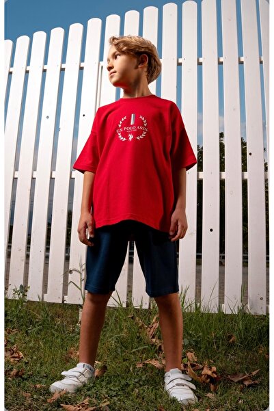 Uspa Limi Boy Soft Textured Combed Cotton Shorts Suit