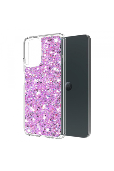 Techsuit Case for Motorola Moto G14, Techsuit, Sparkly Glitter, Magenta