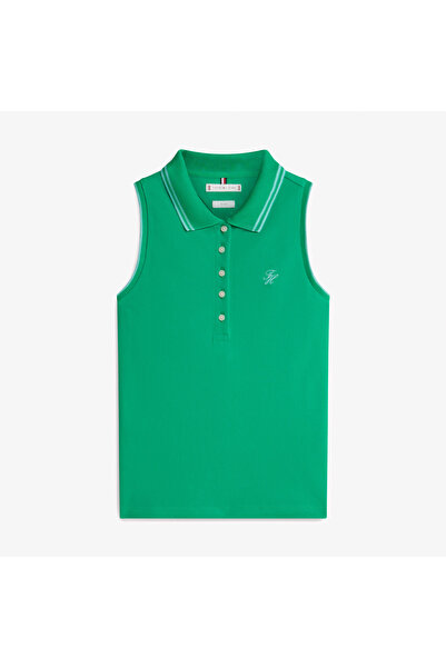 Tommy Hilfiger Swimshop Kadın Yeşil Polo Yaka T-Shirt