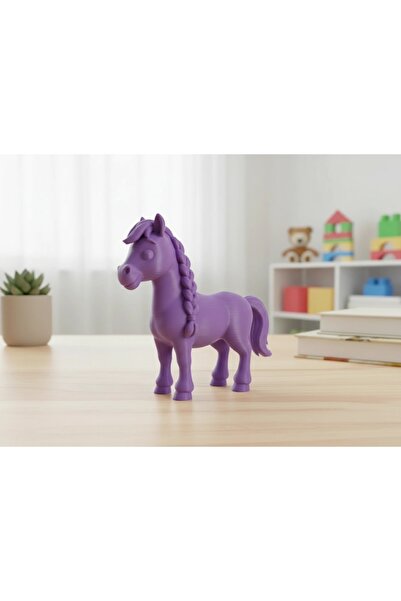 OEM Figurină Cal cu Coamă Împletită, Imprimată 3D, Jucărie și Decor