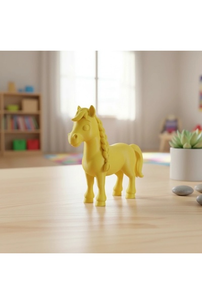 OEM Figurină Cal cu Coamă Împletită Decor Jucărie Mică Plastic 15 mm
