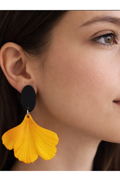 Fullment Ginko Leaf Yellow - Black Women's Earrings – Modern Technology, Aest...
