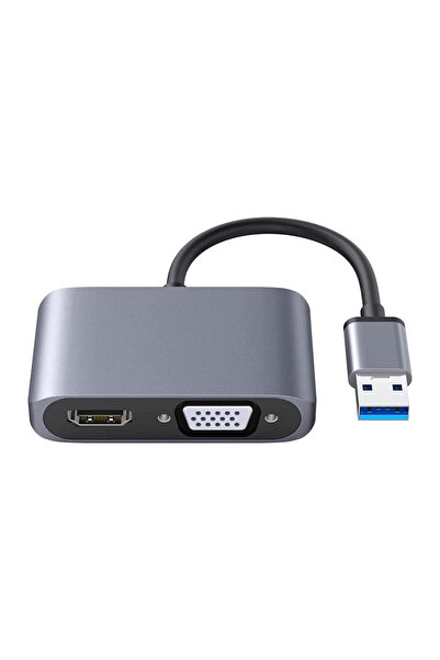 Microcase USB 3.0 - HDMI VGA Adaptörü, USB'den VGA'ya HDMI Dönüştürücü Monitö...