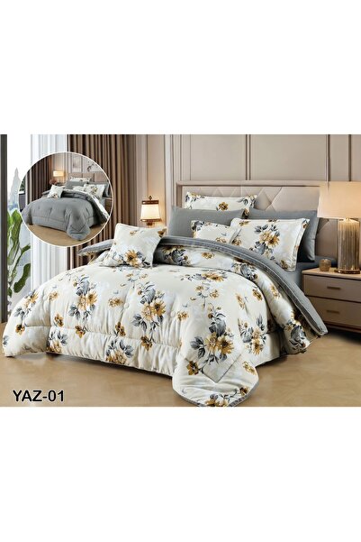 SFT Summer Royal 8 Pieces Reversible Luxury Bedspread Set for You and Your El...
