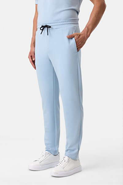 Back And Bond Regular Fit Knitted Blue Jogger Pants