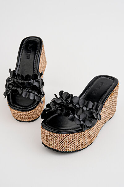 Madam Tarz Rose-18145 Straw Sole Sequin Slippers