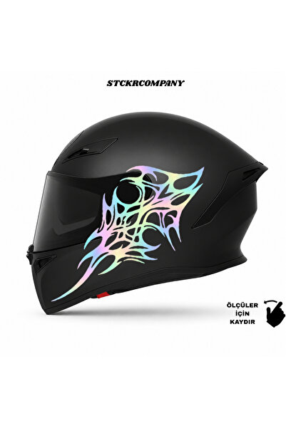 STCKRCO Tribal Neo Kask Sticker – Motor Kaskı İçin Premium Gothic Sticker - M...