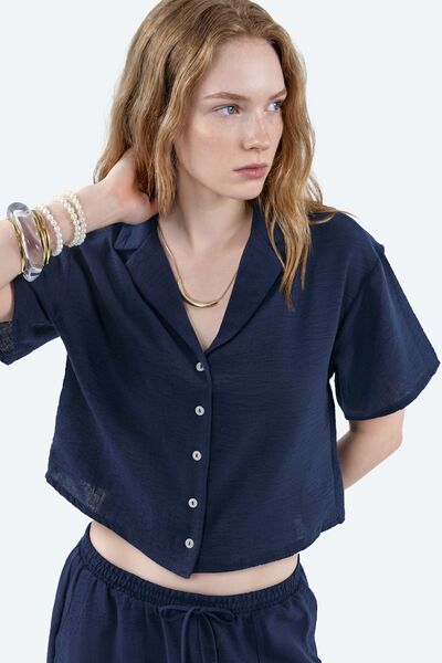 Hiccup Busem Buttoned Short Textured Shirt