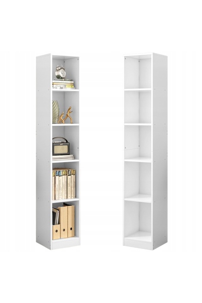BADU White vertical bookcase for books and bibliorafts, office, living room, ...