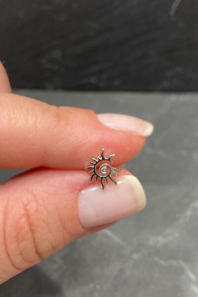 La femme by begum Taşsız Güneş Arka Çiçek Döndürmeli Silver Gümüş Piercing,he...
