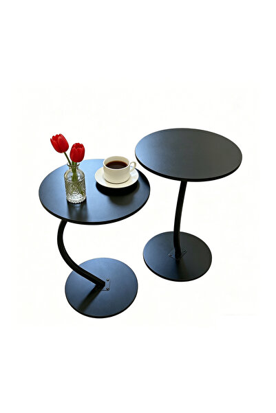 Snooe 2Pieces Coffee table round table living room bedroom,sofa side table.