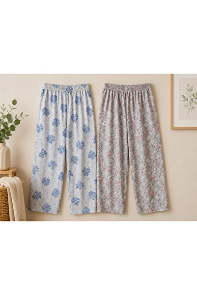 Serena Set 2 pantaloni pijama damă 3/4 ,culoare -multicolor
