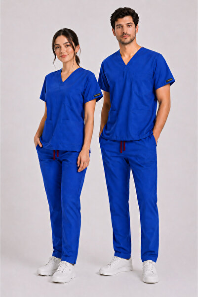 Toridas Set uniformă medicală albastră, confortabilă, pentru doctori și asist...