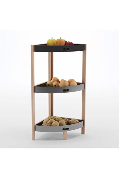 OEM Etajera de Colt Organizatoare cu 3 Nivele 33x33x80cm