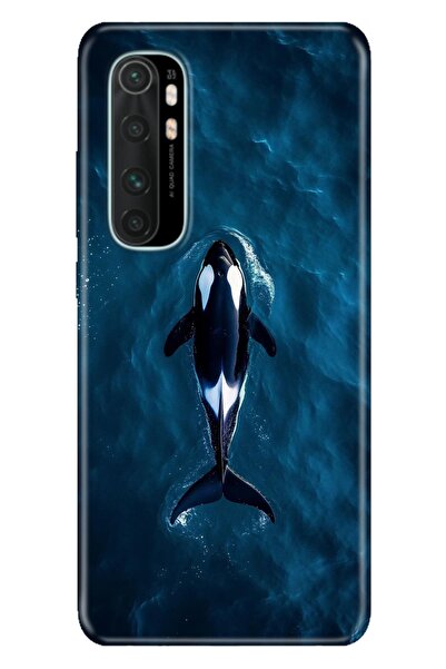 Cekuonline Xiaomi Mi Note 10 Lite Kılıf Orca Temalı Desenli Darbe Emici Silikon