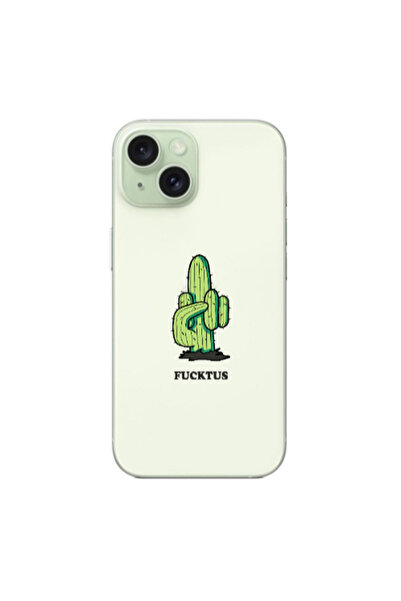 Other Apple iPhone 15 Plus Green Cactus Transparent Silicone TPU Θήκη