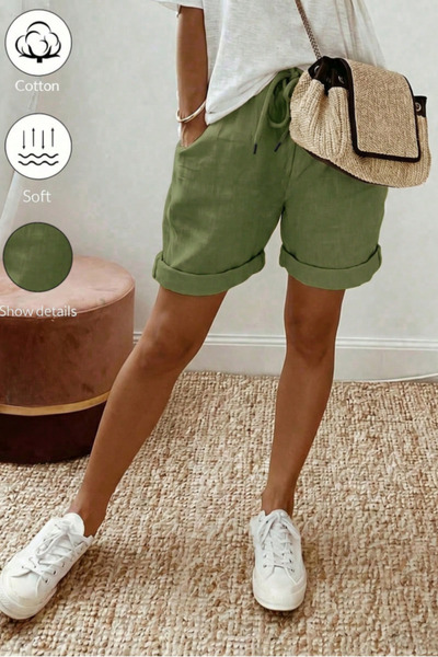 COOL TARZ Women's Comfortable Cut Summer Shorts with Elastic Waist and Pockets