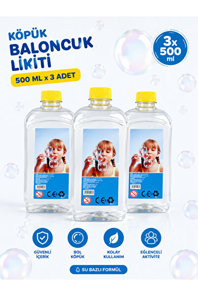 BYCEGU Oyuncak Köpük Baloncuk Likiti 500 ml 3 Adet Fiyatıdır