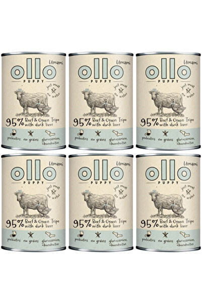 OLLO Puppy Umami Tripe de vită cu ficat de rață 6 x 850g