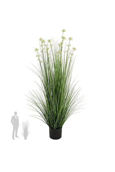 Roberto Rossi Iarba artificiala Onion 120 cm cu 10 flori de praz albe
