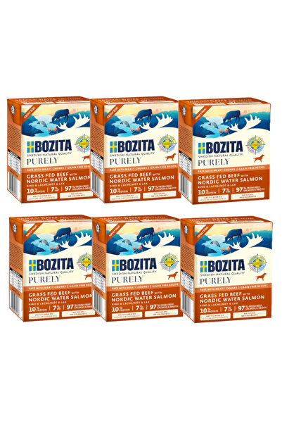 Bozita Carne de vită pură, chiftea de somon 6x370g