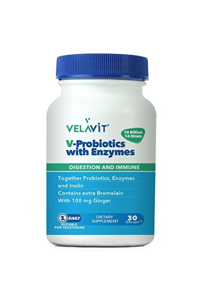 Velavit V-Probiotics Enzymes 30 Kapsül