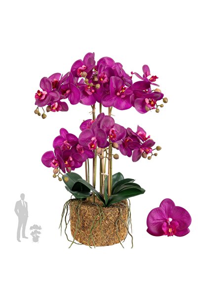 Roberto Rossi Orhidee artificiala mov cu aspect H62 cm cu 6 tulpini