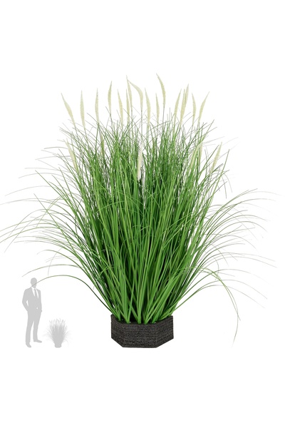 Roberto Rossi Iarba artificiala Onion Dogtail 70 cm cu 25 flori albe