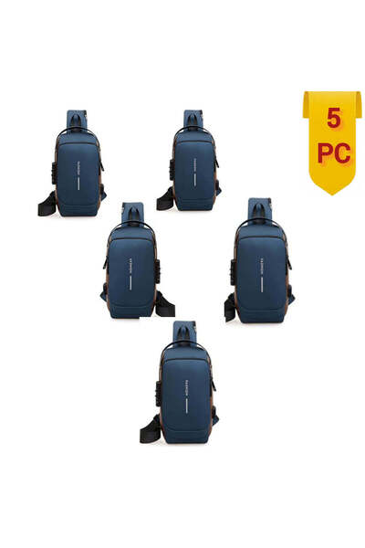 Generic 5-Piece Anti-Theft Sling Bag Set – Water-Resistant Sports Crossbody B...