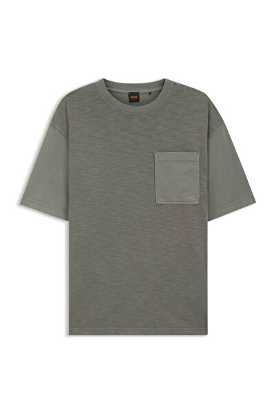 BOSS Haki Erkek Relaxed T-Shirt Te_Laser_50560372