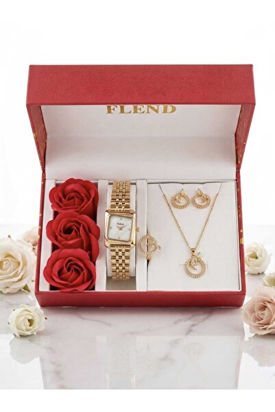 STRIVA Women's Luxury Watch Necklace Ring and Earrings Set in a Gift Box with...