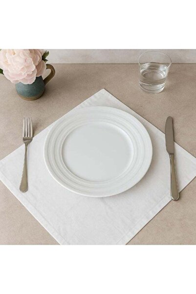 B & S B&S Linea Embossed Porcelain Dinner Plate Set of 4