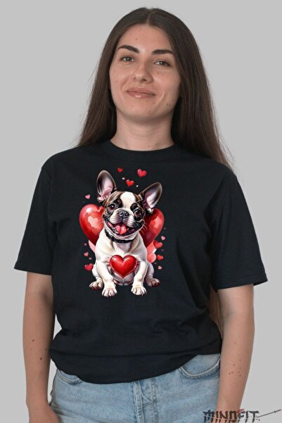 GILDAN Tricou Cu Catel Simpatic Si Inimi