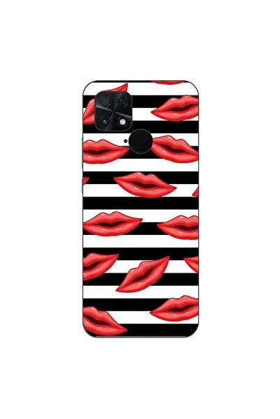 OEM Case compatible with Xiaomi Poco C40 Silicone Gel Tpu Pattern Striped Kisses
