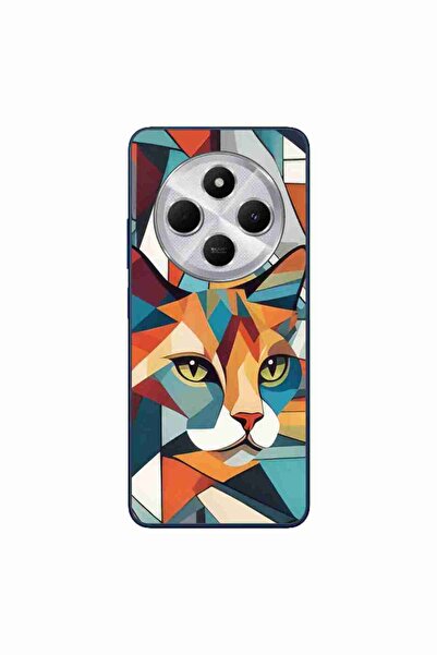 OEM Case compatible with Xiaomi Redmi 14C Silicone Gel Tpu Pattern Cubic Cat Art
