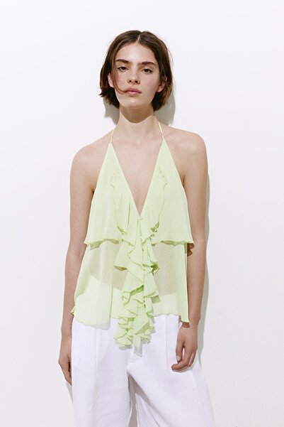 Pull & Bear Volanlı halter top