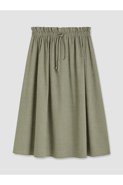 LC Waikiki Nevavm Plaid Skirt with Elastic Waist
