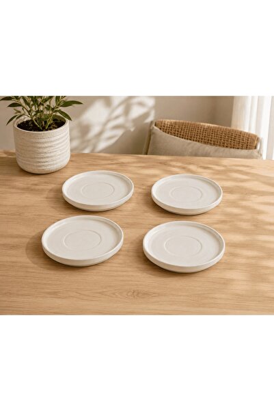 Kütahya Porselen Bone Desire Tea Plate 12cm Cream Set of 4